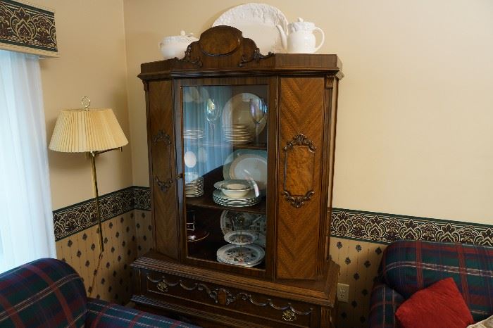 Antique glass china cabinet. 