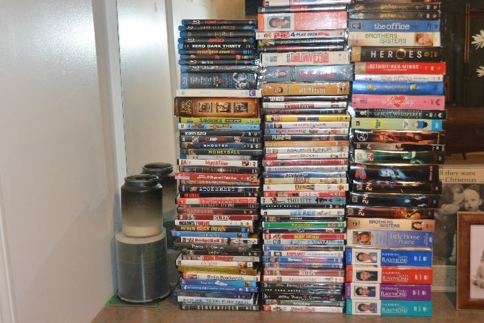 Numerous DVD's, including multiple sets and Blue Rays. Also numerous video games available.