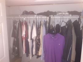 Men’s clothing Bonobos pants, various designer shirts