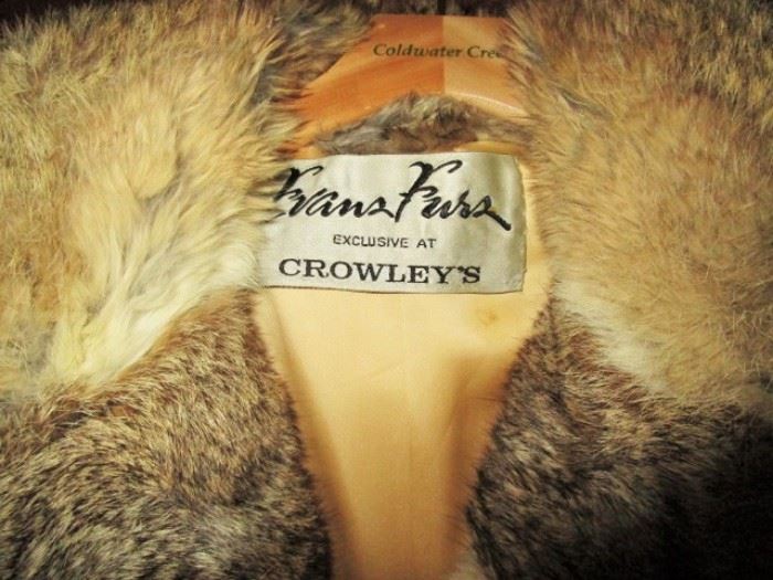 Vintage fur from Crowley's, great condition!