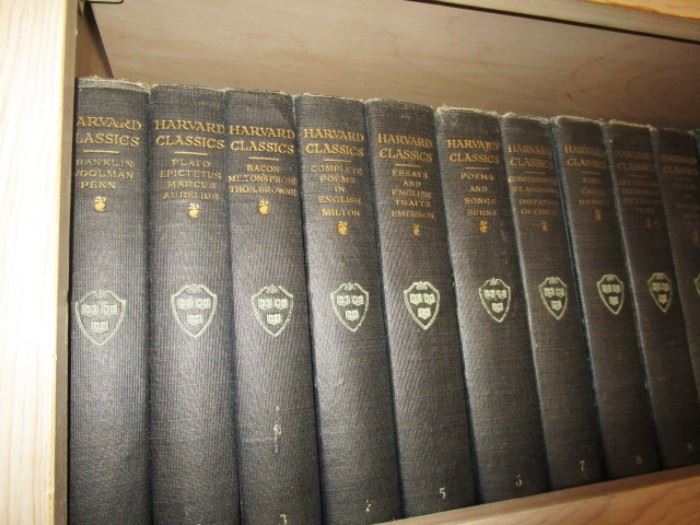 A sample of books, Harvard Classics (full set), many other sets of books.  Antique, vintage & modern books will the library of the home!