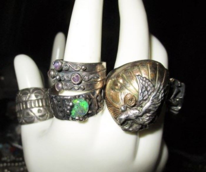 Vintage sterling silver rings, hand crafted!