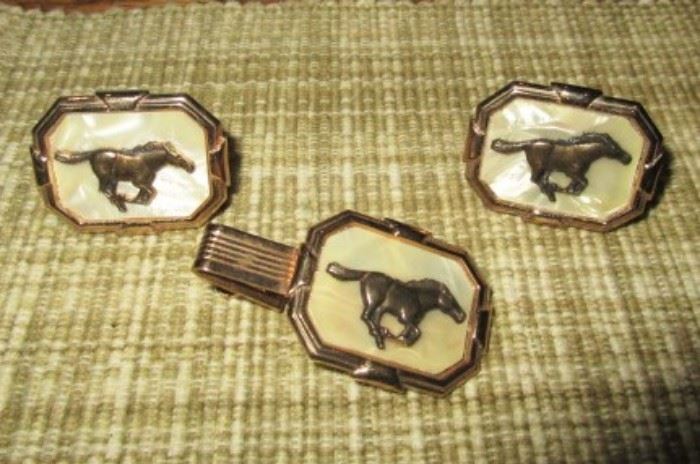 Vintage tie tack and cuff links