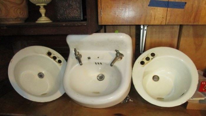 3 cast iron porcelain sinks