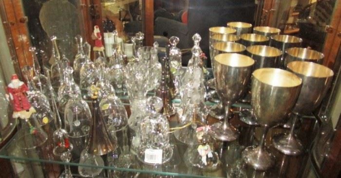 Large bell collection, silver plate stems