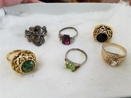 * Sterling Silver * 10K Gold *            10K G. F.  * 
1 10k g.f. ring left