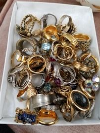 Huge Selection of Costume Jewelry rings
Avon
Trifari
Sarah Coventry 
Many unmarked

