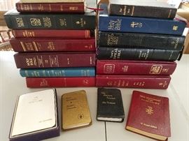This is a small representation of Bibles and religious books available.  There are a lot!