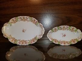 Haviland H&C Limoges France Cherbourg pink & chartreuse with gold. 
White Pink Flowers