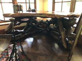 STOHANS REDWOOD BURL DESK