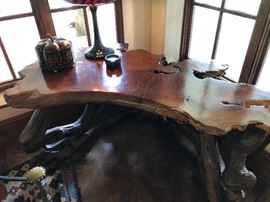 STOHANS REDWOOD BURL DESK