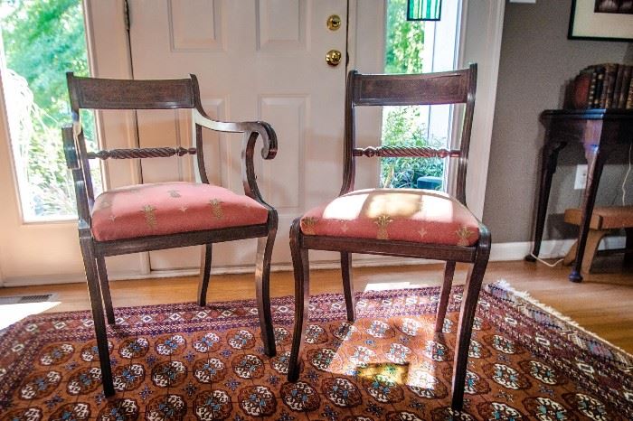 two of six dining chairs