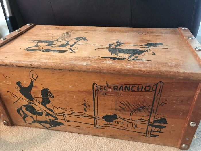 Vintage western themed tool box 