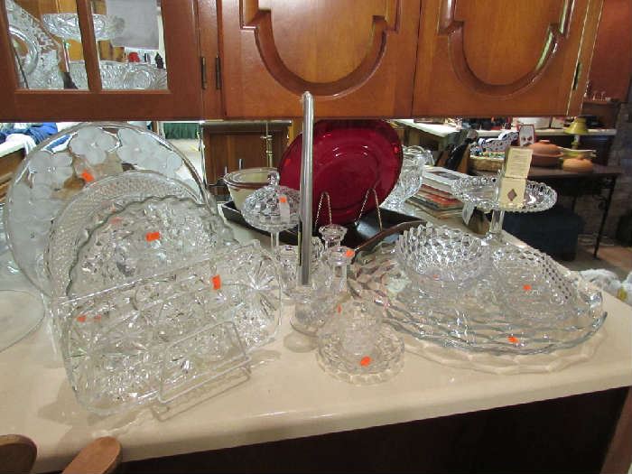 Large American Fostoria platters and more.