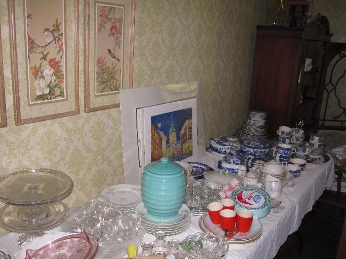 China, glassware, pewter and silver
