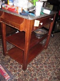 Kitchen island with marble top-2qty