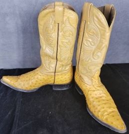 Size 9 Men's Cowboy Western Boots Ostrich