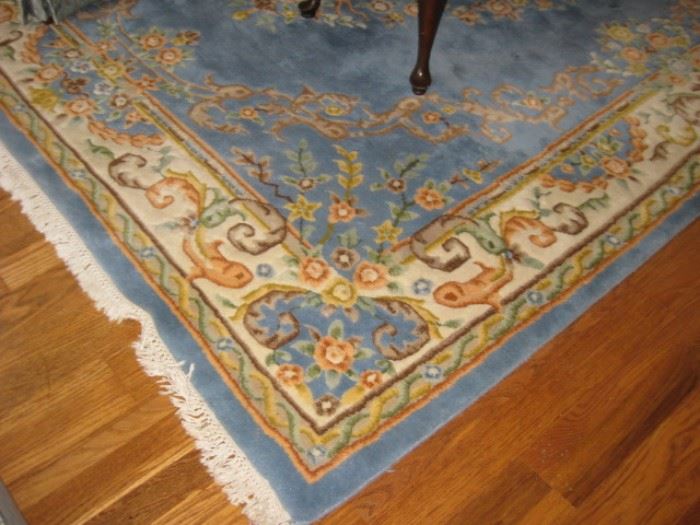 Plush wool area rug