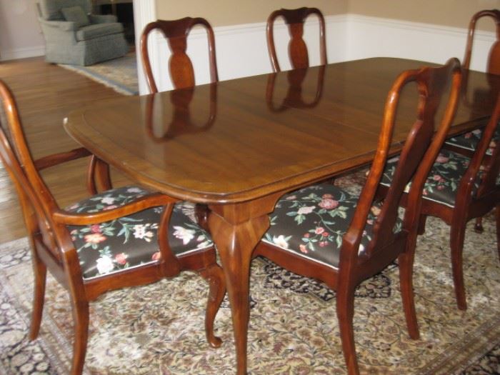 Cherry Dining table with 6 chairs