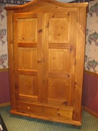 Pine storage armoire