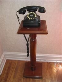 Phone stand, vintage phone