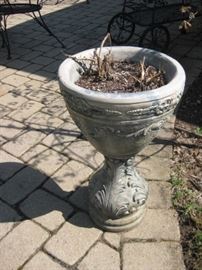 Cement planter urn