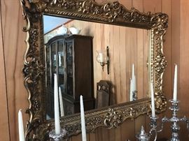 Large Gold Ornate Heavy Plastic Mirror