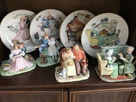 Norman Rockwell Four Seasons of Love  Summer Fowers in Tender Bloom, Spring Sweet Song So Young, Fall Fondly Do We Remember, Winter Gaily Sharing Vintage Times