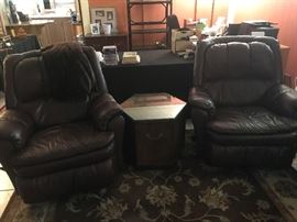 Matching Leather Recliners Couch and Two Chairs  Great Condition!