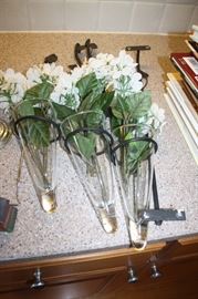Nice iron/glass flower holders