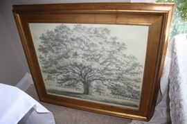 Nice large print!  Has horse and rider under the tree