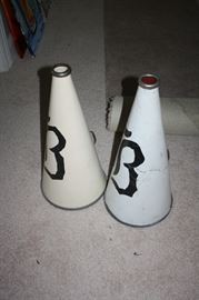 Large vintage cheerleader megaphones
