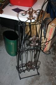 Wrought iron magazine rack