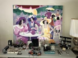 Large painting would be a nice splash of color to a large room.  Some jewelry, high end sunglasses including Fendi and Chanel and some fun stuff too!