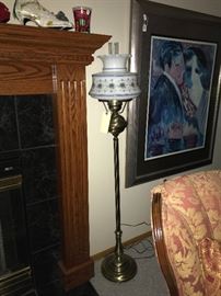 Abigail Adams floor lamp, signed artwork
