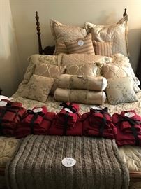 Antique bedroom set (this is a full poster bed with a queen mattress).  Sold together or separately, your choice. 