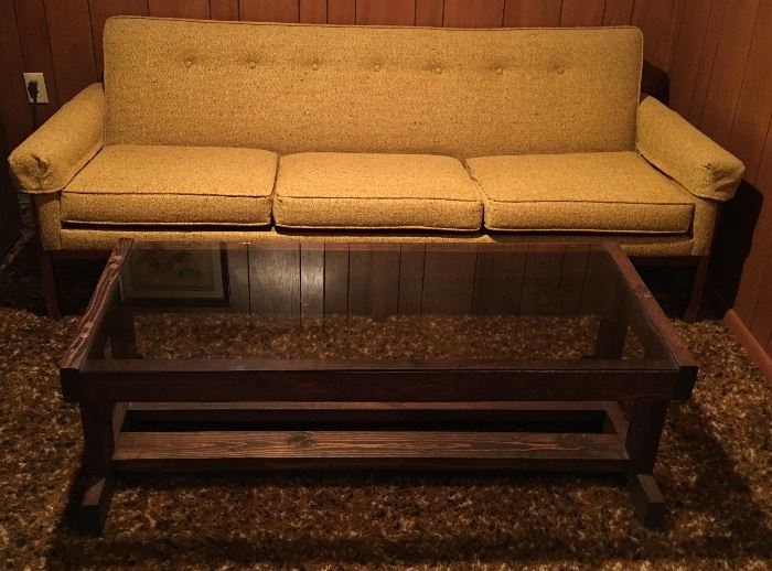 Mid Century Couch / Sofa & Coffee Table