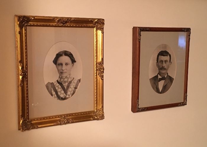 Many Old Photos / Ephemera - This Husband & Wife dated 1897 approximately 16” Tall w/ Frame.