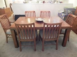 Available for Presale !  Includes 2 leafs China cabinet, Table and 6 chairs. $450.00