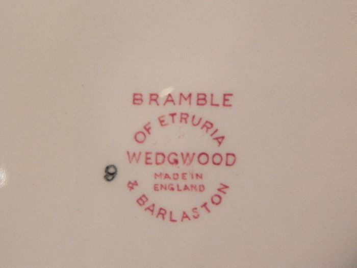 Vintage Bramble Wedgewood china set of 12.  Only $175.00
