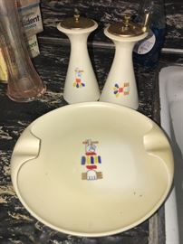 Lenox platter and matching salt and pepper shakers.