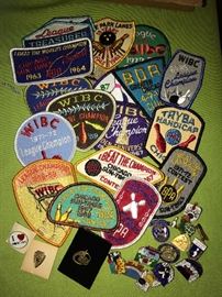 Vintage bowling patches and pins