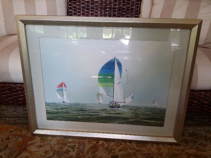 Sailboats watercolor by Barnes