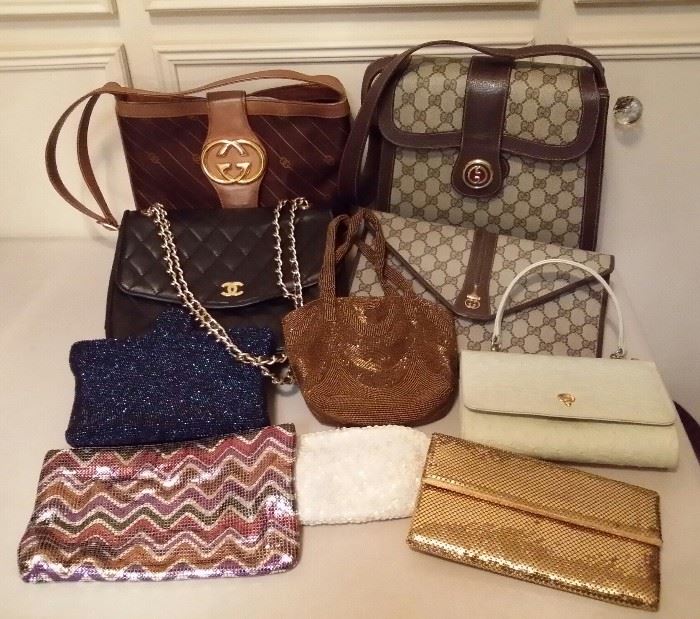 Gucci, Whiting & Davis, white ostrich purses