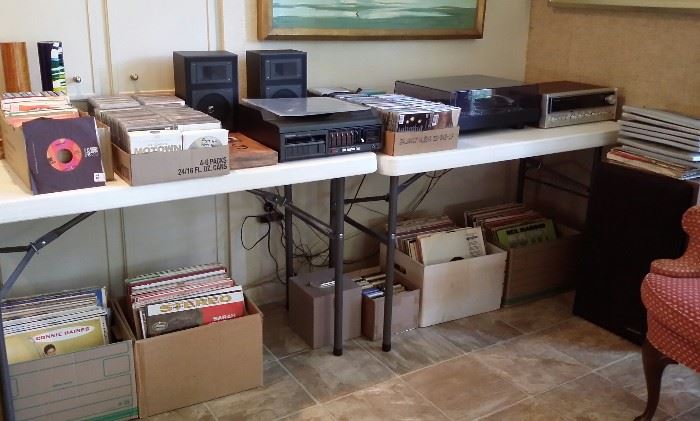 Stereo equipment, old albums & 45s