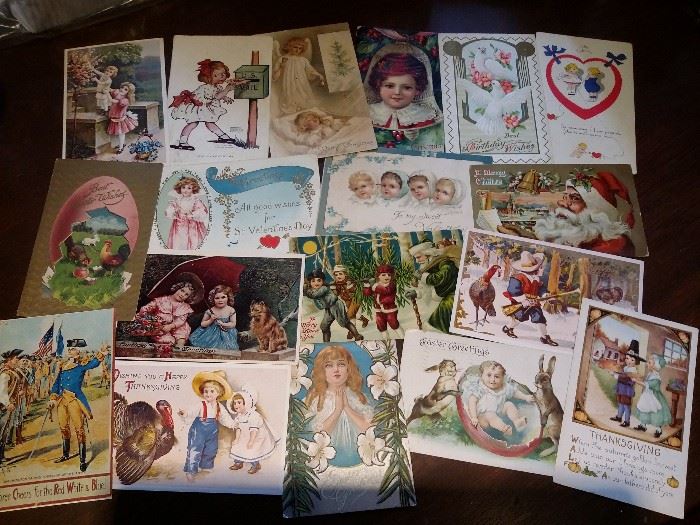 Hundreds of beautiful old postcards.  Mrs. Pratt's collection had several picture albums full of vintage postcards.