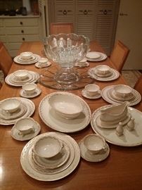 Franciscan china Beverly pattern 8 place setting plus serving pieces - 58 pieces