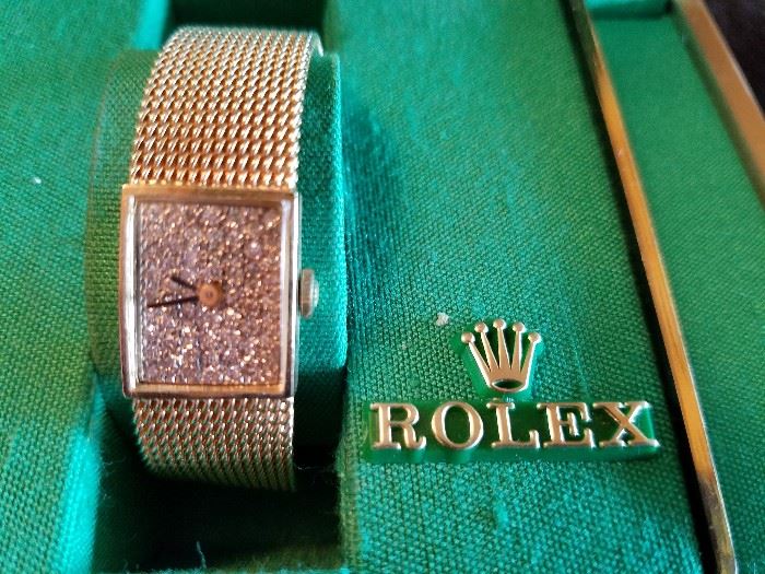 Rolex 14kt. gold & diamond watch in the original box - fits a small wrist