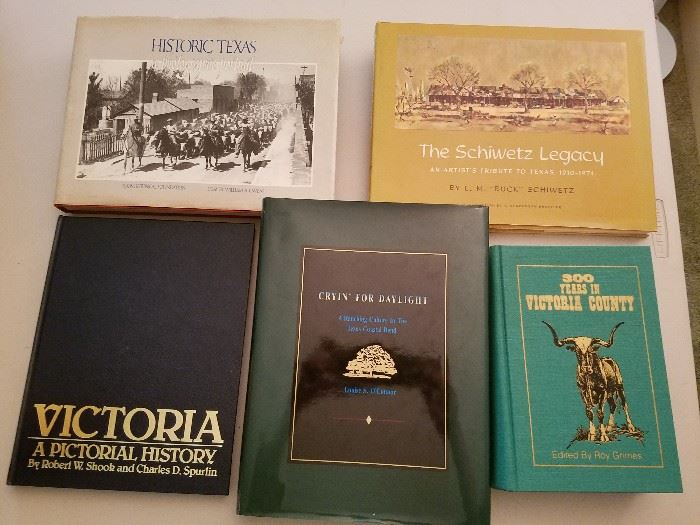 Texas & Victoria history books - this is only a few of them