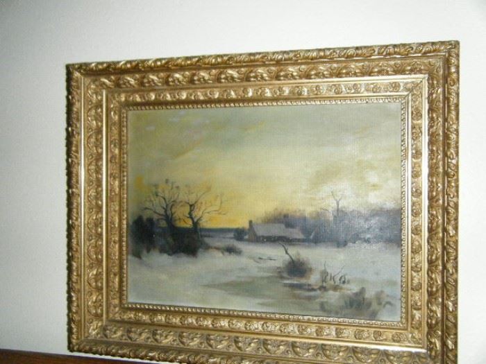 ANTIQUE OIL PAINTING IN NICE ANTIQUE FRAME